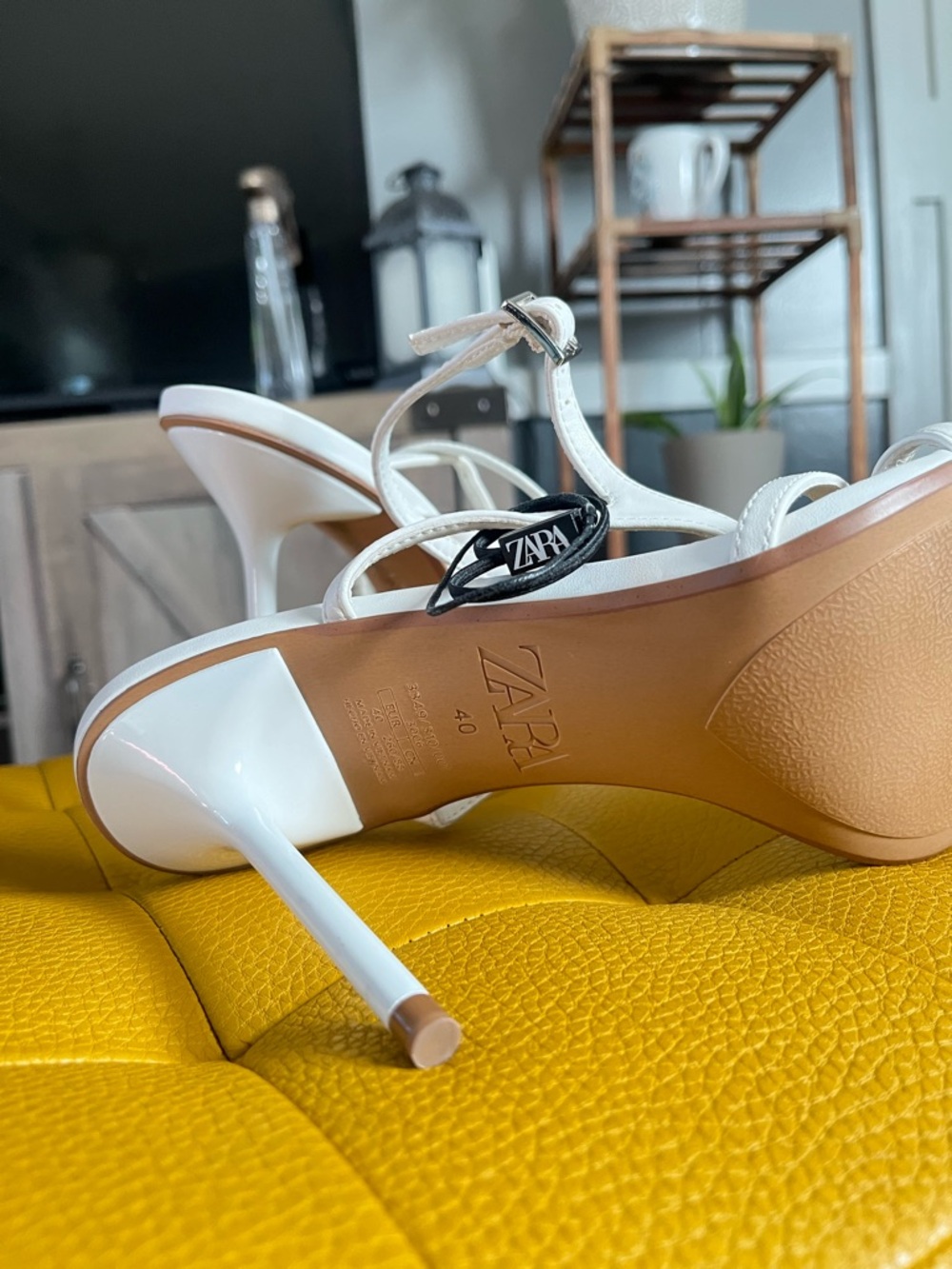Zara white high heel strap sandal - Picture 4 of 5